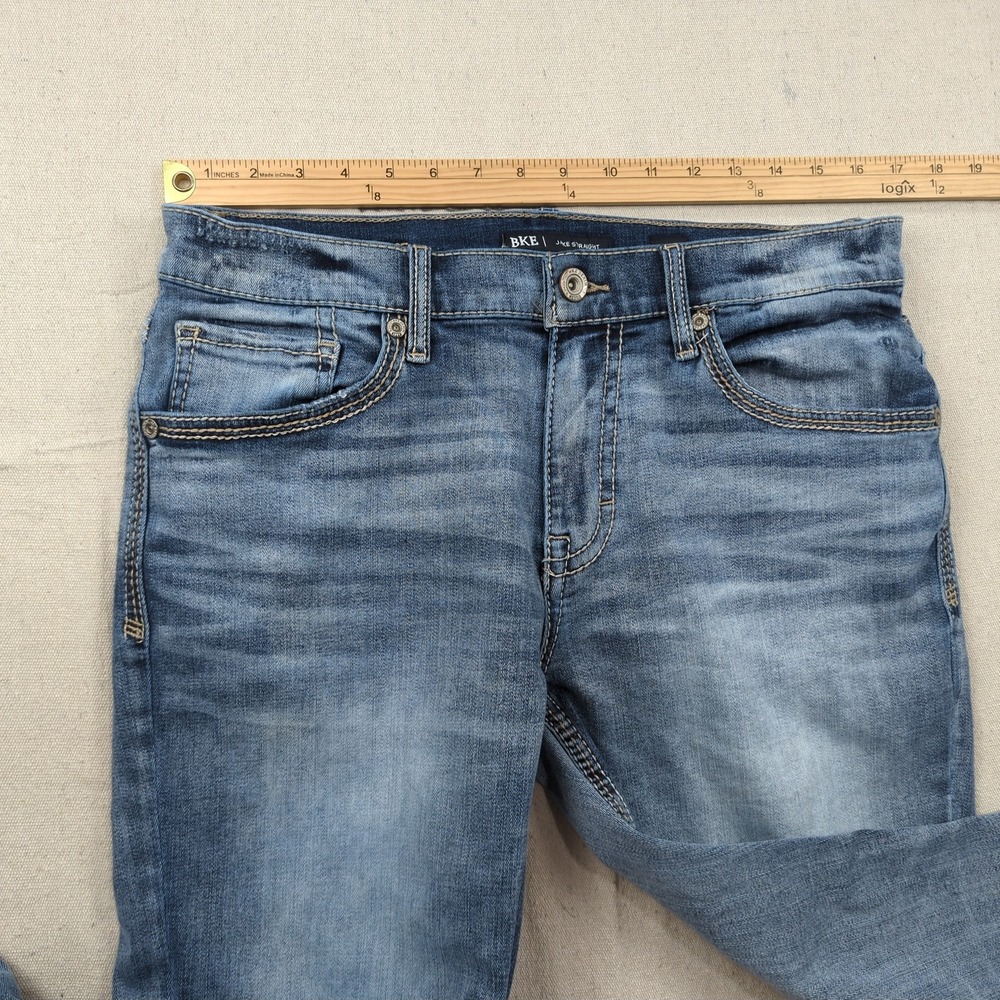 Bke Jeans Mens 34x34 Blue Jake Straight Faded Stretch Casual Preppy - Picture 7 of 15